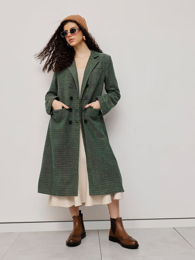 Verdant Elegance Over Coat