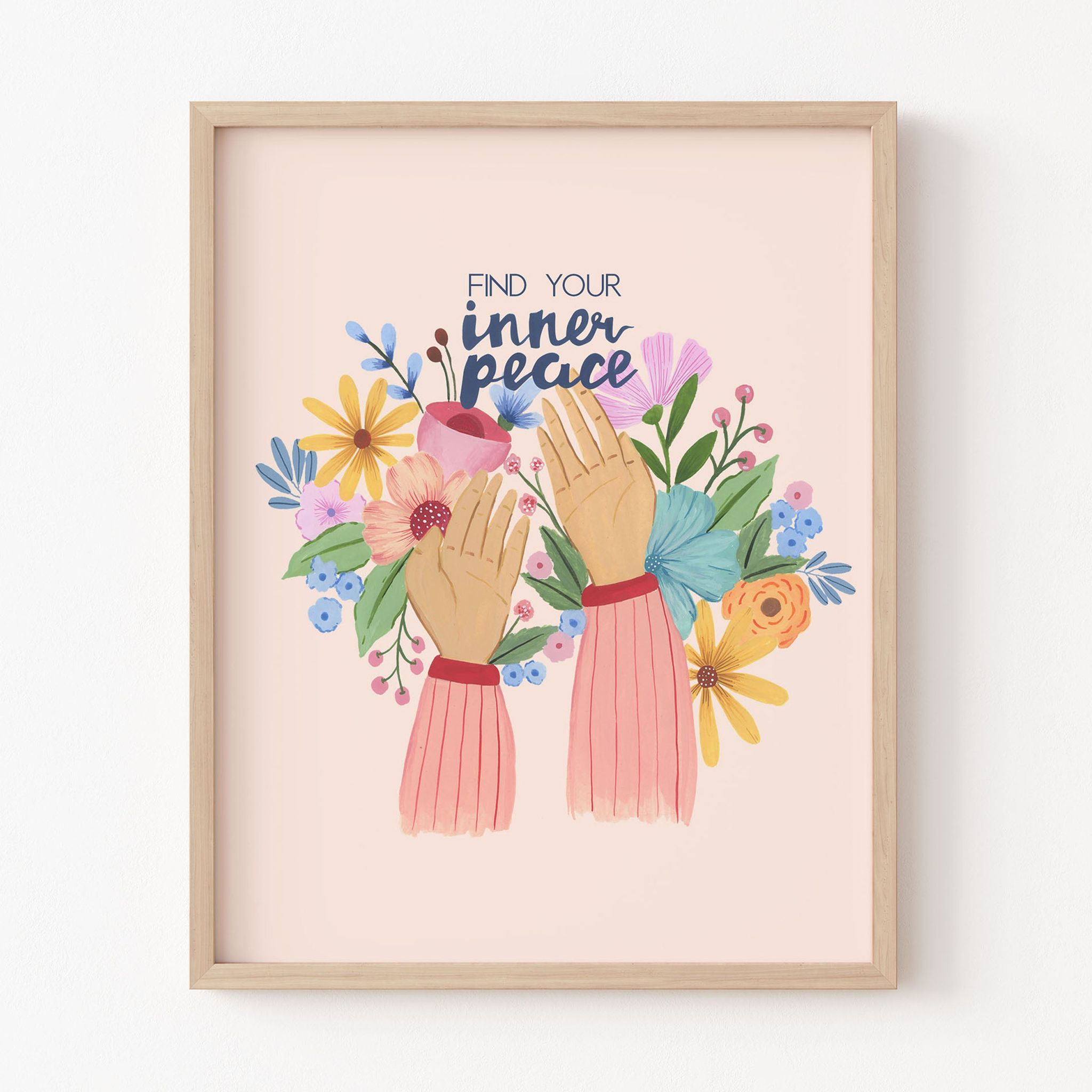 Find Your Inner Peace Wall Art Frame-8 X 10 inches / White Frame