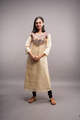 Tisser Madhubani handPainted Kurti /Kosa (Tussar) Silk Size-S,M,L,XL,XXL