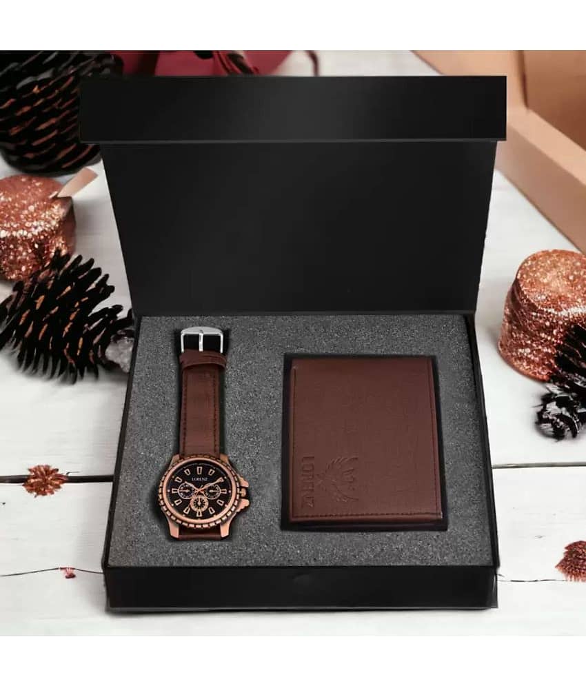 Lorenz Brown PU Analog Men's Watch
