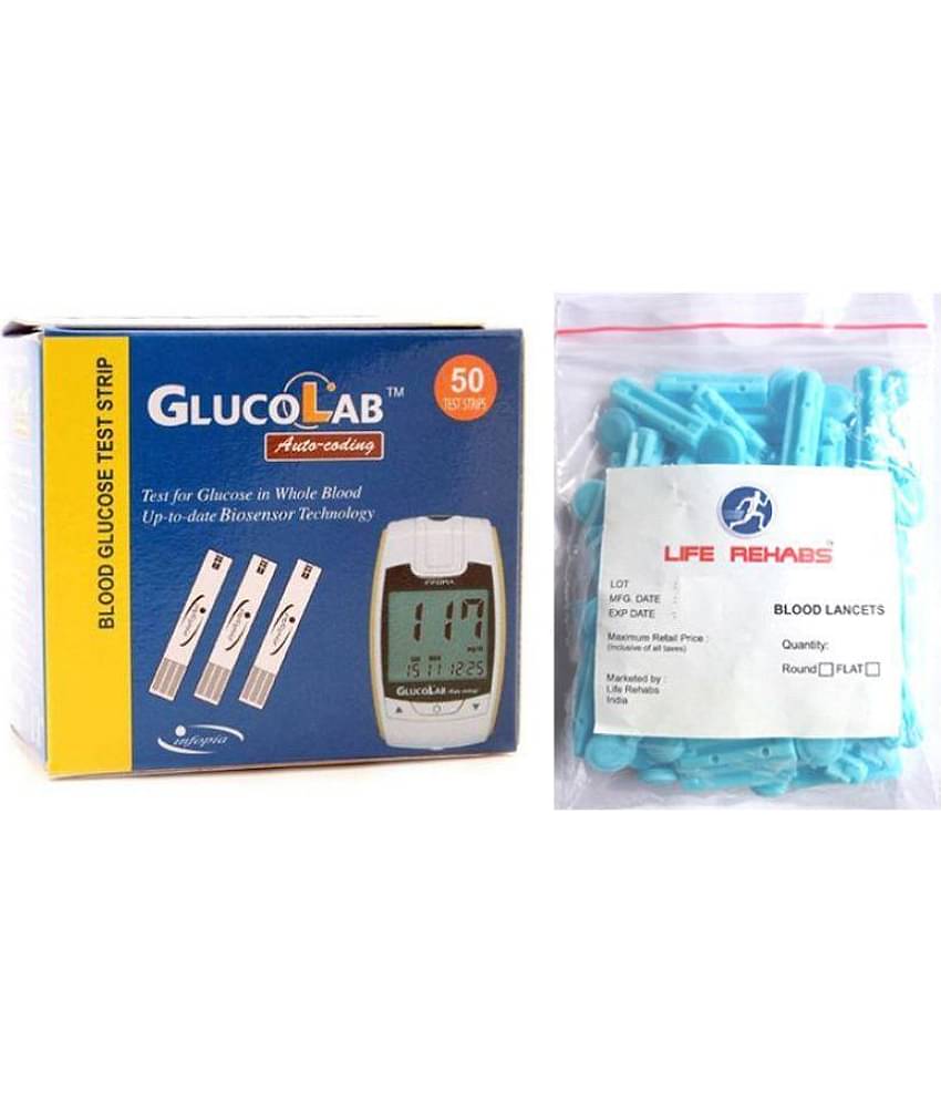 Glucolab 50 Strips With Life Rehabs 50 Lancets