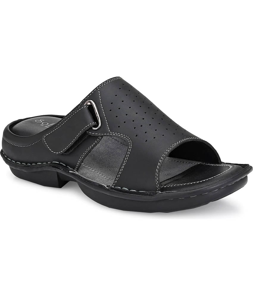 softio - Black Men's Slide Flip Flop