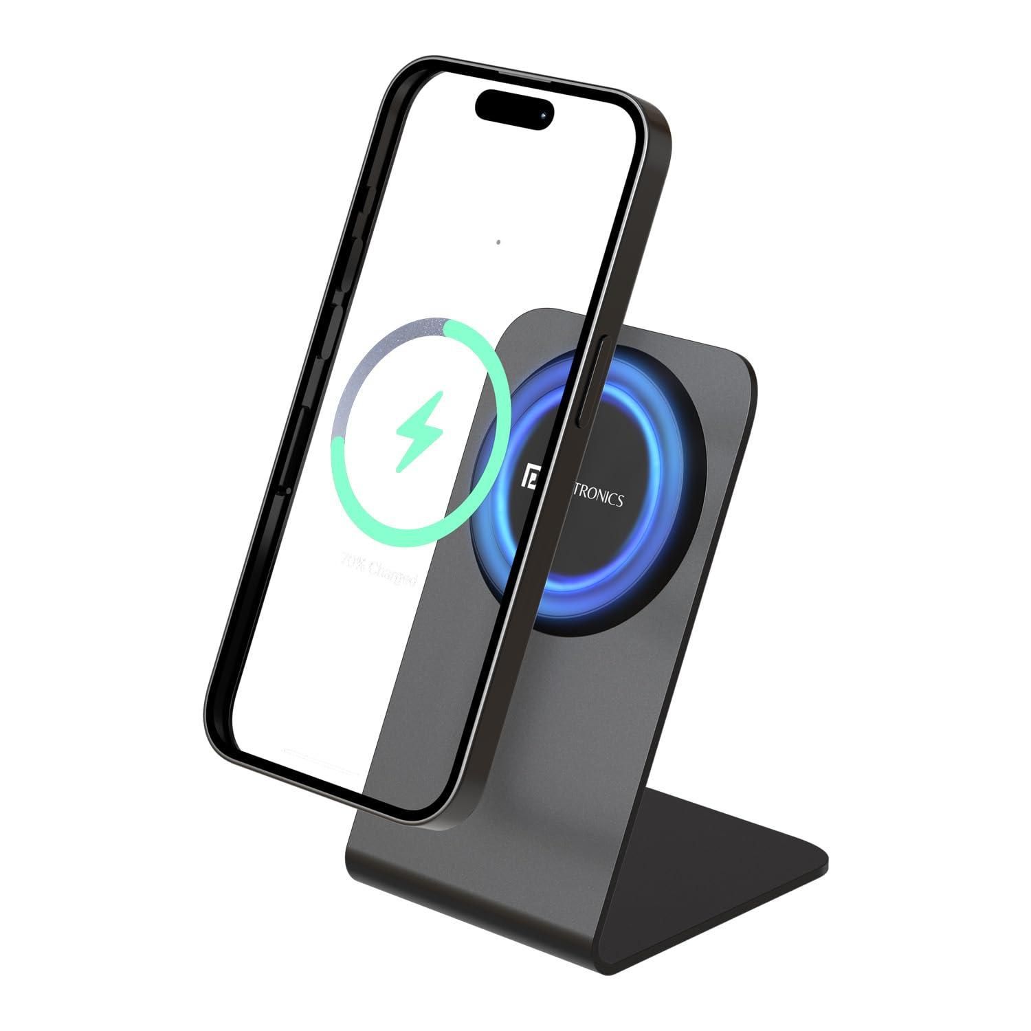Portronics Flux 2 15W Qi2 Certified Fast Charging Wireless Charger (Black)