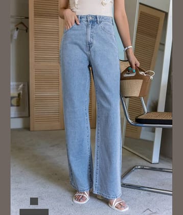 9x denims Women's Baggy Fit High-Rise Jeans ( Blue )