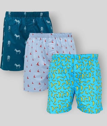 XYXX Pack of 3 Cotton Boxers For Men's ( Multicolor )