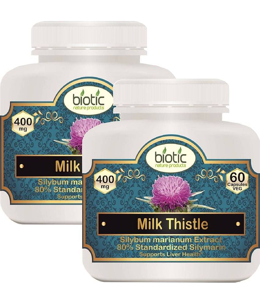 Biotic Milk Thistle Capsules 400mg Extract veg Capsule 120 no.s Pack of 2