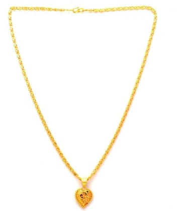 Jewar Mandi New Design Gold Plated Locket/Pendant with Link Chain Daily use for Men, Women & Girls, Boys