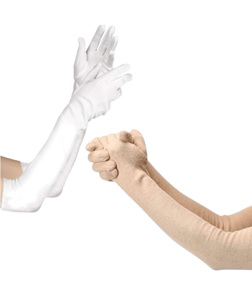 THRIFTKART White,Beige Women's UV Protection Gloves ( Pack of 2 )
