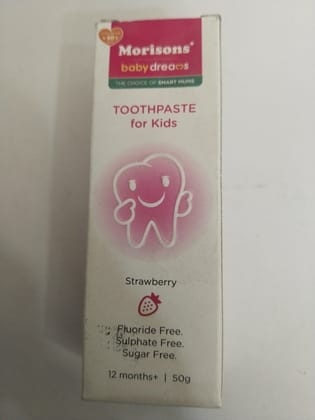 Morisons Baby dreams Toothpaste For kids Strawberry Fluoride free 12 months+