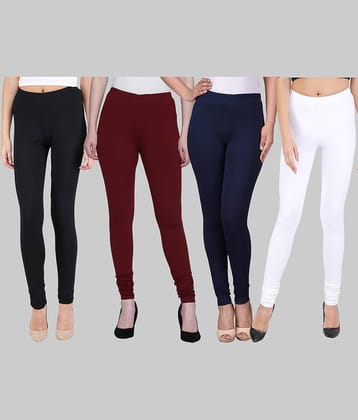 FnMe - Multicolor Cotton Women's Leggings ( Pack of 4 )
