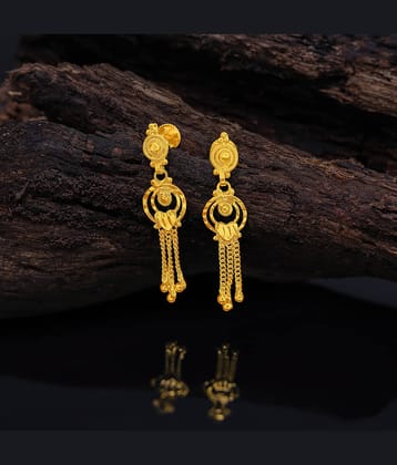 LUV FASHION Golden Drop Earrings ( Pack of 1 )