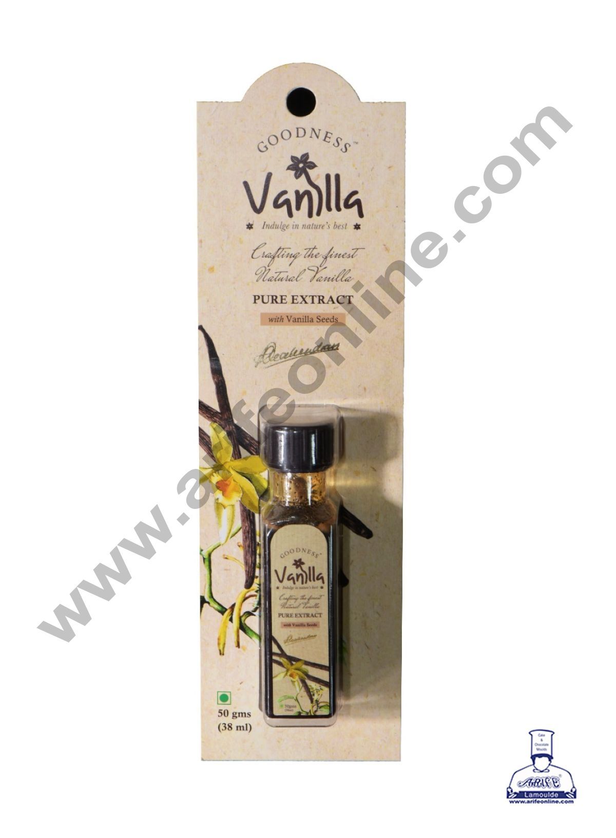 Goodness Vanilla Pods | Natural Vanilla Pods | Natural Gourmet Quality – 2 Folds 50 gms(38ml)