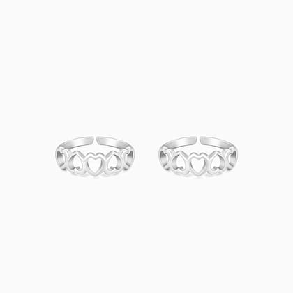 Silver Love's Embrace Toe Rings