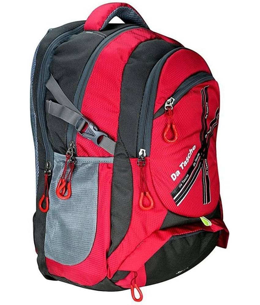 Da Tasche - Red Polyester Backpack ( 35 Ltrs )