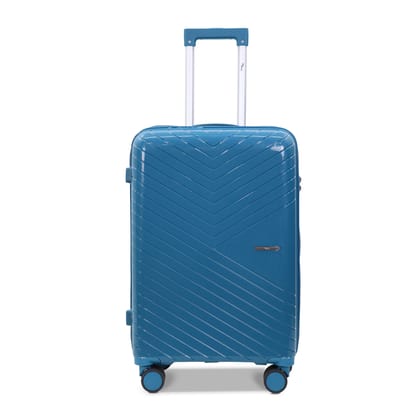 SKYCARRY Specta | Orbital Trolley Bag Single Large L28 | Durable Hard Shell | TSA Type Lock | Spinner Luggage | 360 Disc Spinner Wheels | Travel Suitcase (28, Ocean Blue, Large)
