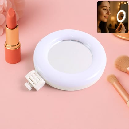 Rechargeable LED Selfie Ring Light for Mobile and Makeup Use (1 Pc)