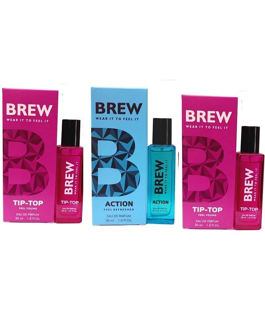 Brew - 2 TIP-TOP&1 ACTION PERFUME,30 ML EACH,PACK OF 3 Eau De Parfum (EDP) For Unisex 90 ( Pack of 3 )