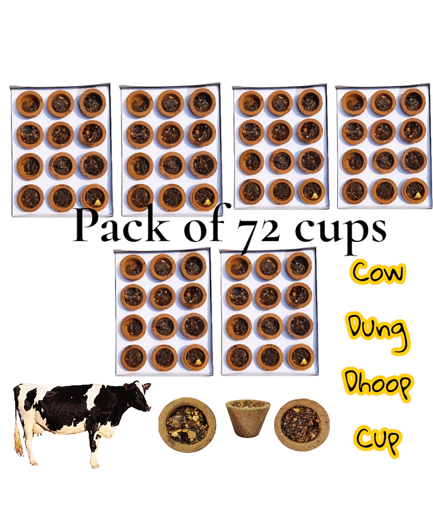 PICKARTME Havan Cups Guggul 72 Pieces ( Pack of 6 )