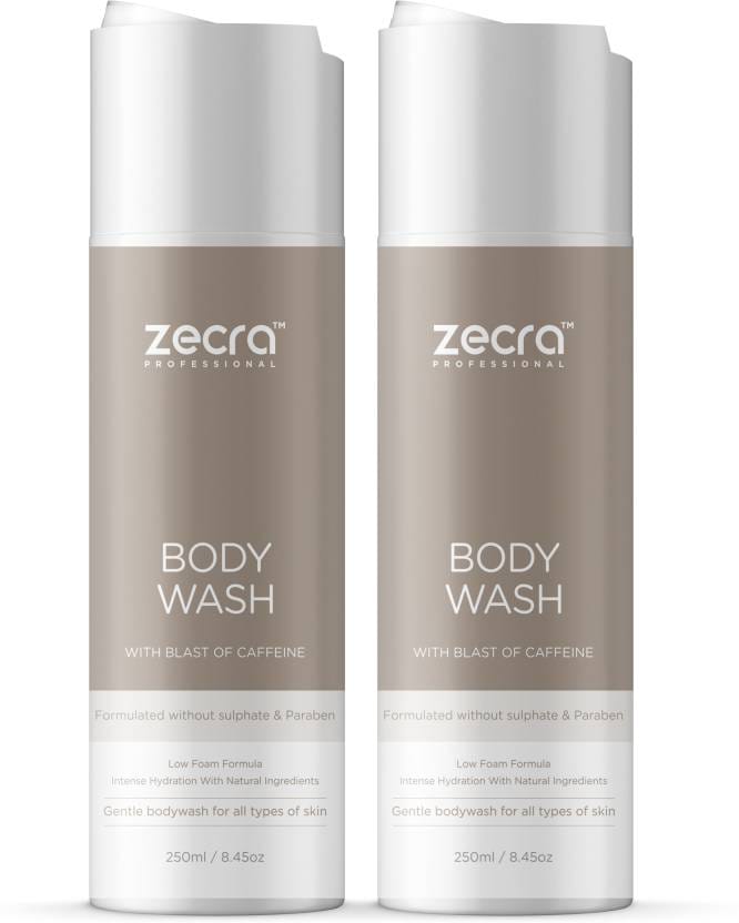 Zecra Body Wash with blast of caffeine without sulphate & paraben  (2 x 250 ml)