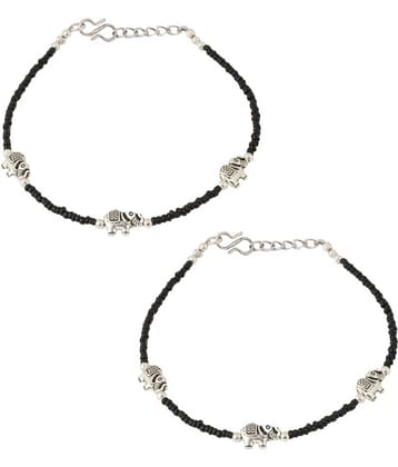 VIRAASI - Black Anklets ( Pack of 1 )