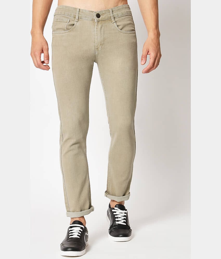 RAGZO - Beige Denim Slim Fit Men's Jeans ( Pack of 1 )