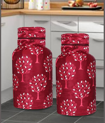 E-Retailer Set of 2 Polyester Maroon Cylinder Cover