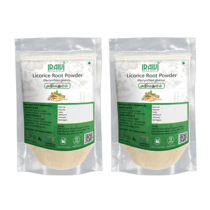 IRAIVI Premium Licorice Root Powder - 200g | Athimathuram | Mulethi | Yashtimadhukam| Irattimadhuram | Jethimad | 100% Pure Yashtimadhu Supplement | Supports Digestive Comfort & Wellness