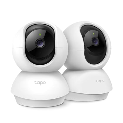 TP-Link Tapo C210P2 3MP 2K 2304 Full HD 1296P Video Pan/Tilt Smart Wi-Fi Security Camera (Pack of 2) White