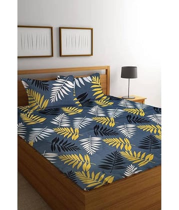 Home Style Polyester Double Bedsheet ( Multicolor )