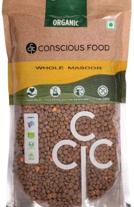 Conscious Food Split Red Lentil / Lal Masoor Dal 500g Organic