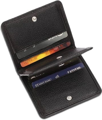 HIDEFLIX Leather Solid Men's Money Clipper With 6 Slots For Card ( Black , Pack of 1 )