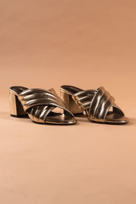 Criss Cross Gold Heels-36