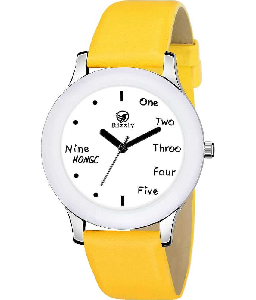 Septem Yellow Leather Analog Men's Watch