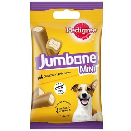 Pedigree Jumbone Mini Adult Dog Treat - Chicken & Lamb, 160 g (Set of 4)