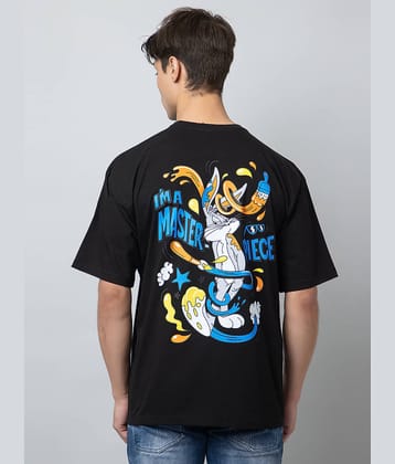 Zeffit Pack of 1 Cotton Oversized Fit Men's T-Shirt ( Black )