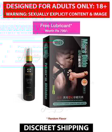 7.5 Inch Hollow Strap On Sexual Dildo With Upto 6 Inch Insertable-Wearable Dildo Sleeve For Men With 100 ML Free Lubricant