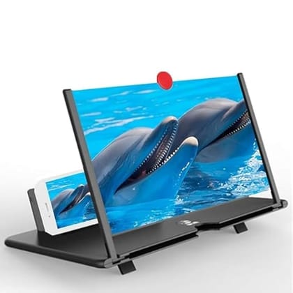 Mobile Phone Video Screen Magnifier, 12 HD Display, Foldable, Portable Phone Screen Amplifier for Watching Movies, Videos & Gaming, Compatible with All Smartphones