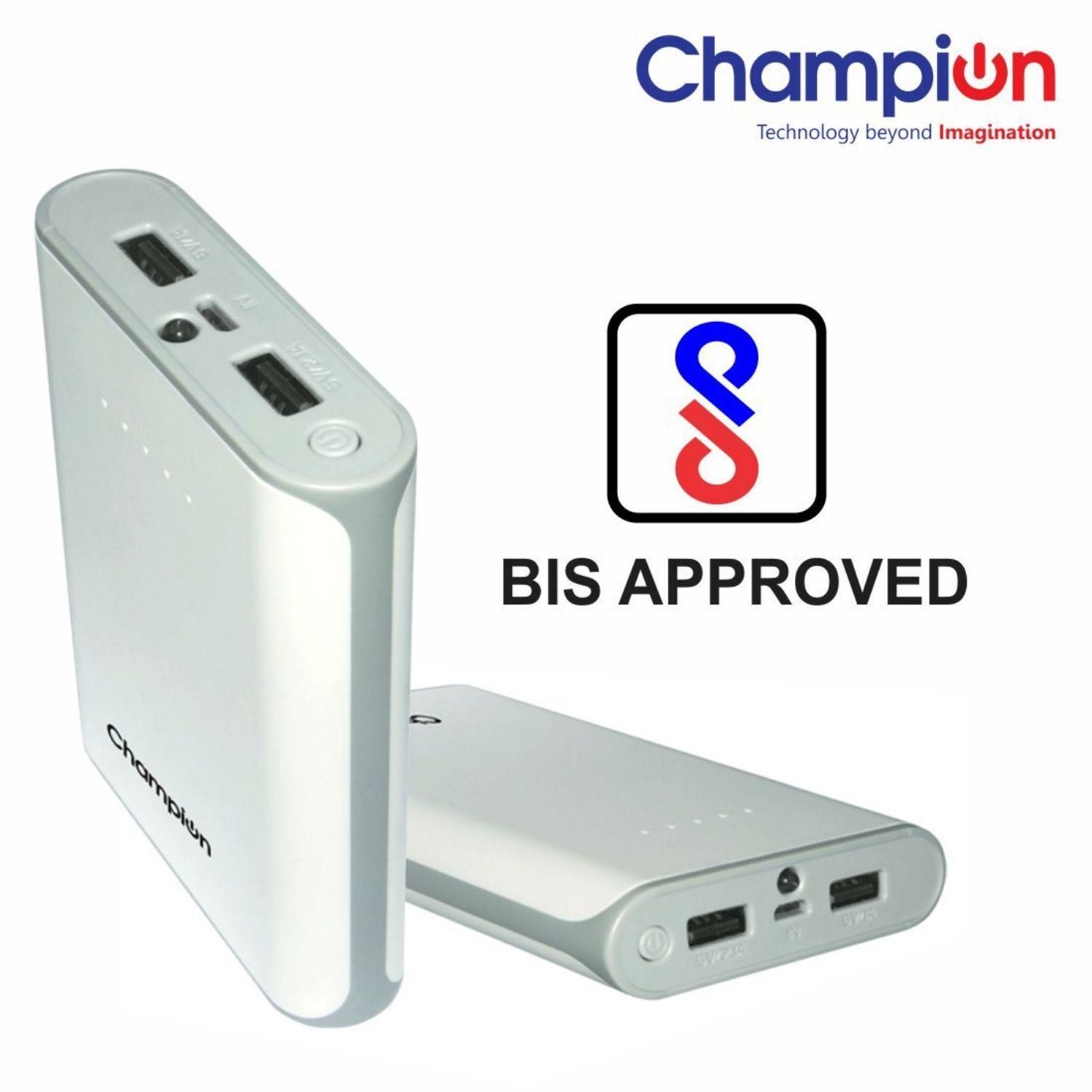 Champion 10400mAh Power Bank - High-Capacity Portable Charger for Smartphones & Tablets (Multicolor)