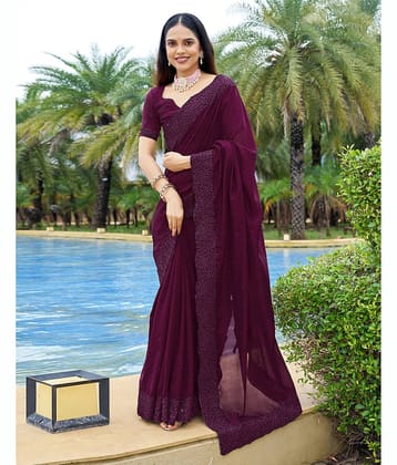 Samah Silk Blend Embroidered Saree With Unstitched Blouse Piece ( Peach )