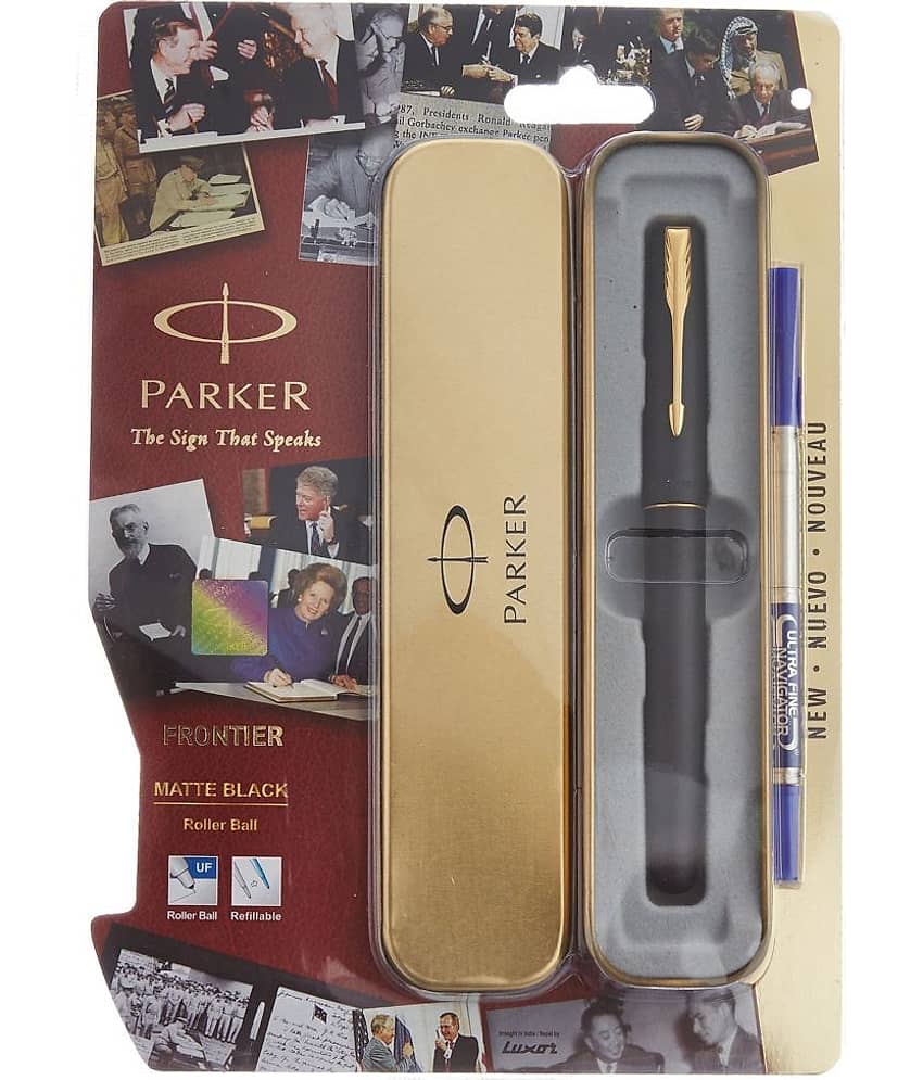 Parker Frontier Matte Black GT Roller Ball Pen, Pack Of 2