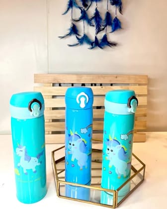 Quirky Unicorn bottle | Unicorn Bottle | Unicorn steel Bottle-blue/green unicorn
