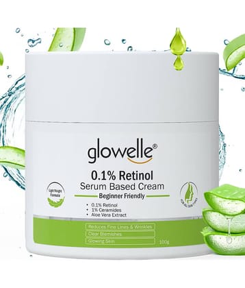 GLOWELLE 0.1% Retinol & 1% Ceramide Serum-Based Cream, Anti-Aging & Deep Moisturization Cream, 100g (Pack of 1)