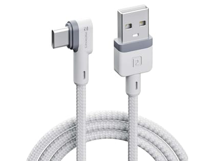 Portronics Konnect L Fast Charging, 3A Type-C Cable, 1.2 Meter with Charge & Sync Function for All Type-C Devices (White)