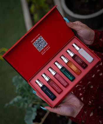 Perfumer's Club Complete Fragrance Gift Set For Women | 7x8ml Eau De Parfum | Refill For Lightr | Pocket Friendly | 18% Oil For Long Lasting Perfumer's Club Complete Fragrance Gift Set For Women | 7x8ml Eau De Parfum | Refill For Lightr | Pocket Friendly