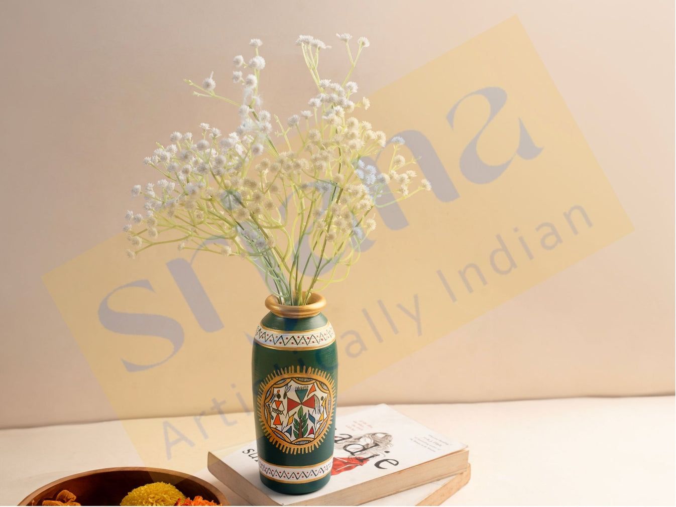 Srjana Terracotta Hand Painted Flower Vase Single pc