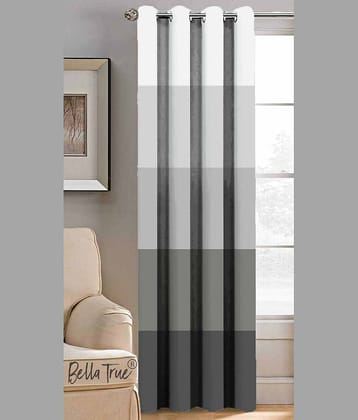 BELLA TRUE Abstract Printed Semi-Transparent Eyelet Curtain 7 ft ( Pack of 1 ) - Multicolor