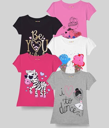 Kuchipoo Pack of 5 Girls Cotton Blend Combos ( Multicolor )