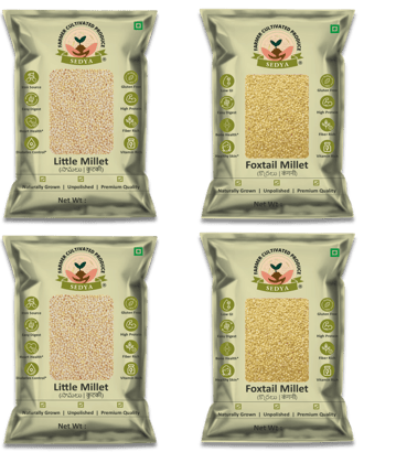 Sedya 2 Millets Combo - Little Millet (2 x 500g) + Foxtail Millet (2 x 500g) | Total 2kg