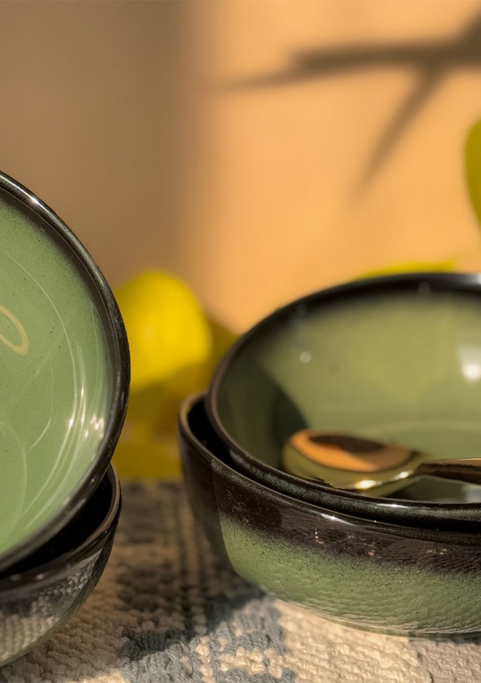 Green Oblong Soup Bowls