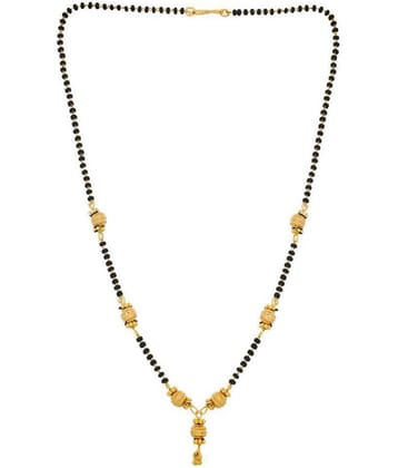 Jewar Mandi Mangalsutra Kanthi Gold Plated Simply Look Black Crystal Jewelry for Women